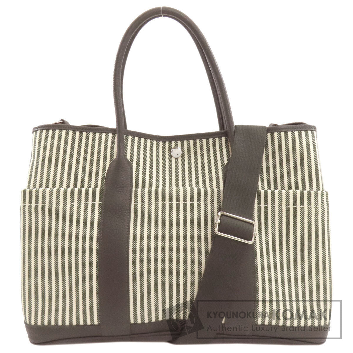 HERMES Garden Party 36 PM Pocket SilverHardware Tote Bag Toile Riga NegondaLadies [Used]