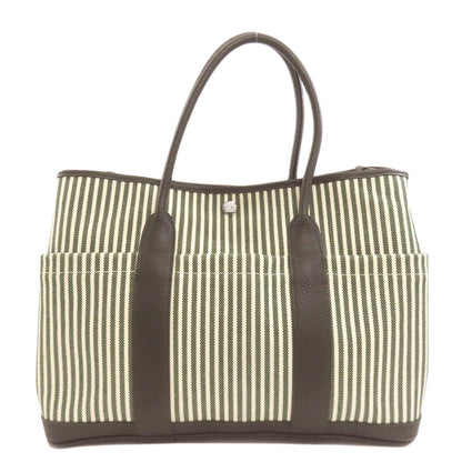 HERMES Garden Party 36 PM Pocket SilverHardware Tote Bag Toile Riga NegondaLadies [Used]