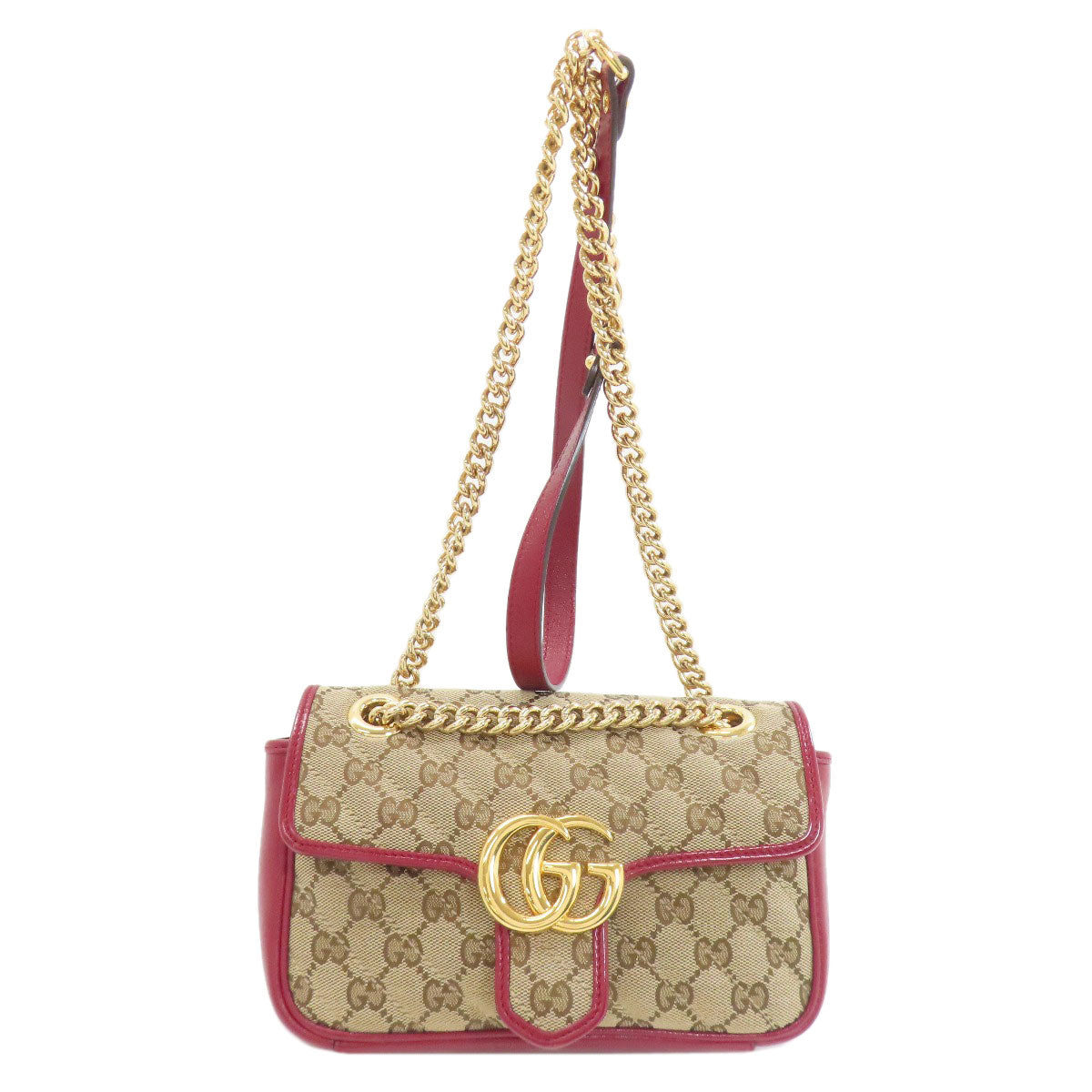 GUCCI 446744 GG Marmont Shoulder Bag Canvas CalfLadies [Used]