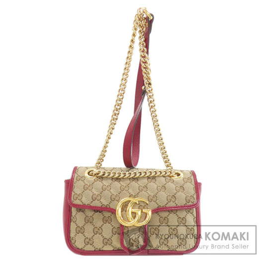 GUCCI 446744 GG Marmont Shoulder Bag Canvas CalfLadies [Used]