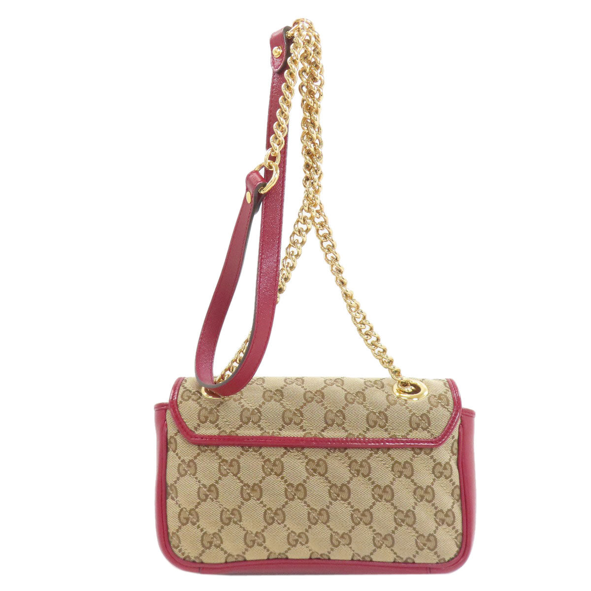 GUCCI 446744 GG Marmont Shoulder Bag Canvas CalfLadies [Used]