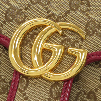 GUCCI 446744 GG Marmont Shoulder Bag Canvas CalfLadies [Used]