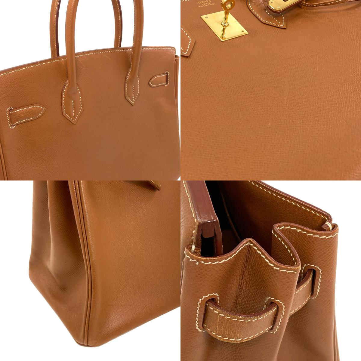 HERMES Birkin 30 Gold Gold Hardware Handbag Courchevel Ladies [Used]