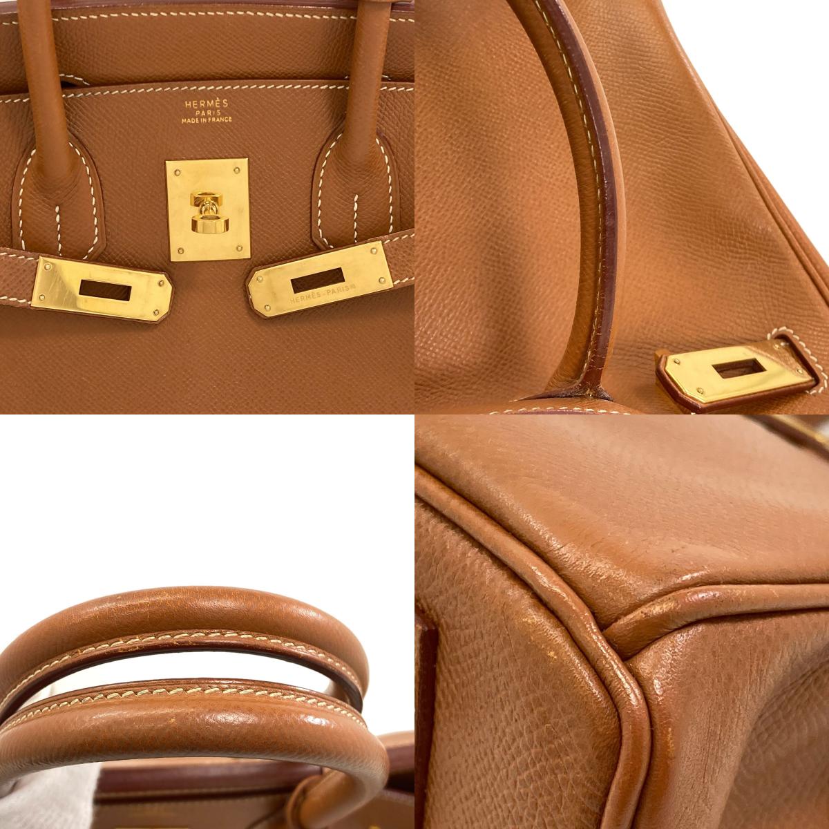 HERMES Birkin 30 Gold Gold Hardware Handbag Courchevel Ladies [Used]