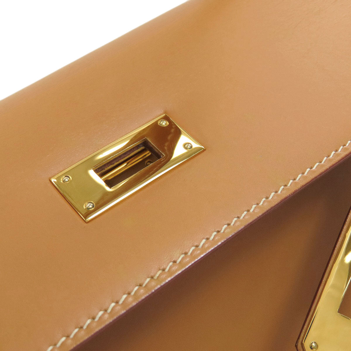 HERMES Kelly 28 outside stitching GoldHardware Handbag Vaux Chamonix Ladies [Used]