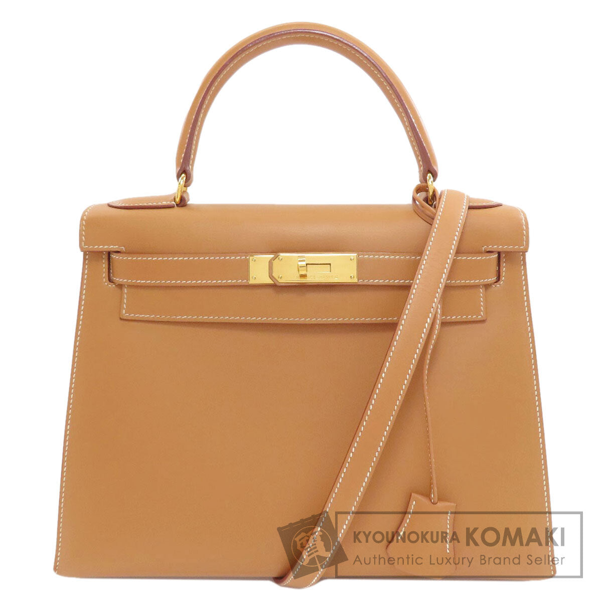 HERMES Kelly 28 outside stitching GoldHardware Handbag Vaux Chamonix Ladies [Used]