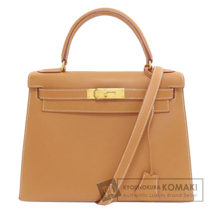 HERMES Kelly 28 outside stitching GoldHardware Handbag Vaux Chamonix Ladies [Used]