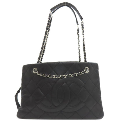 CHANEL Chain bag Matelasse Silver Hardware Tote Bag Grained Calfskin Skin Ladies [Used]