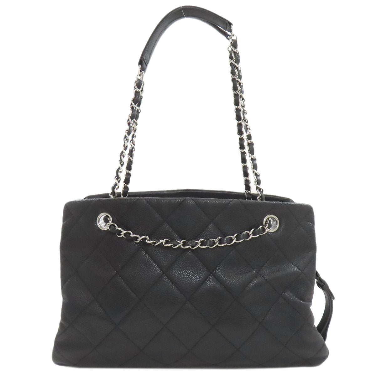 CHANEL Chain bag Matelasse Silver Hardware Tote Bag Grained Calfskin Skin Ladies [Used]