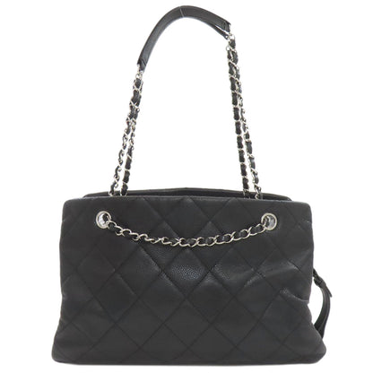 CHANEL Chain bag Matelasse Silver Hardware Tote Bag Grained Calfskin Skin Ladies [Used]