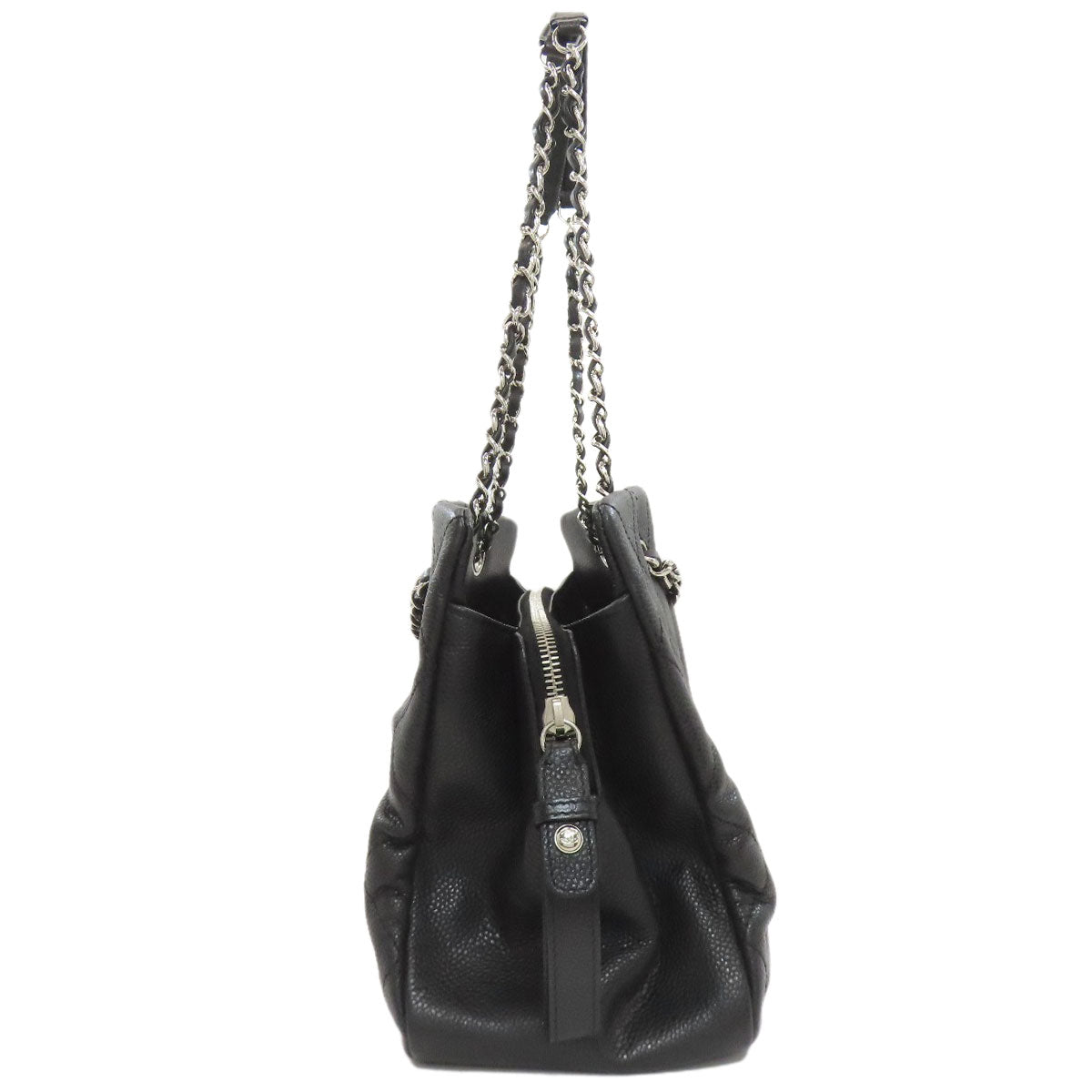 CHANEL Chain bag Matelasse Silver Hardware Tote Bag Grained Calfskin Skin Ladies [Used]