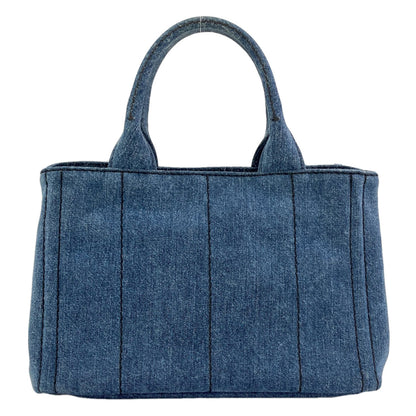 PRADA Canapa Mini Flower 2WAY Handbag Denim Ladies [Used]