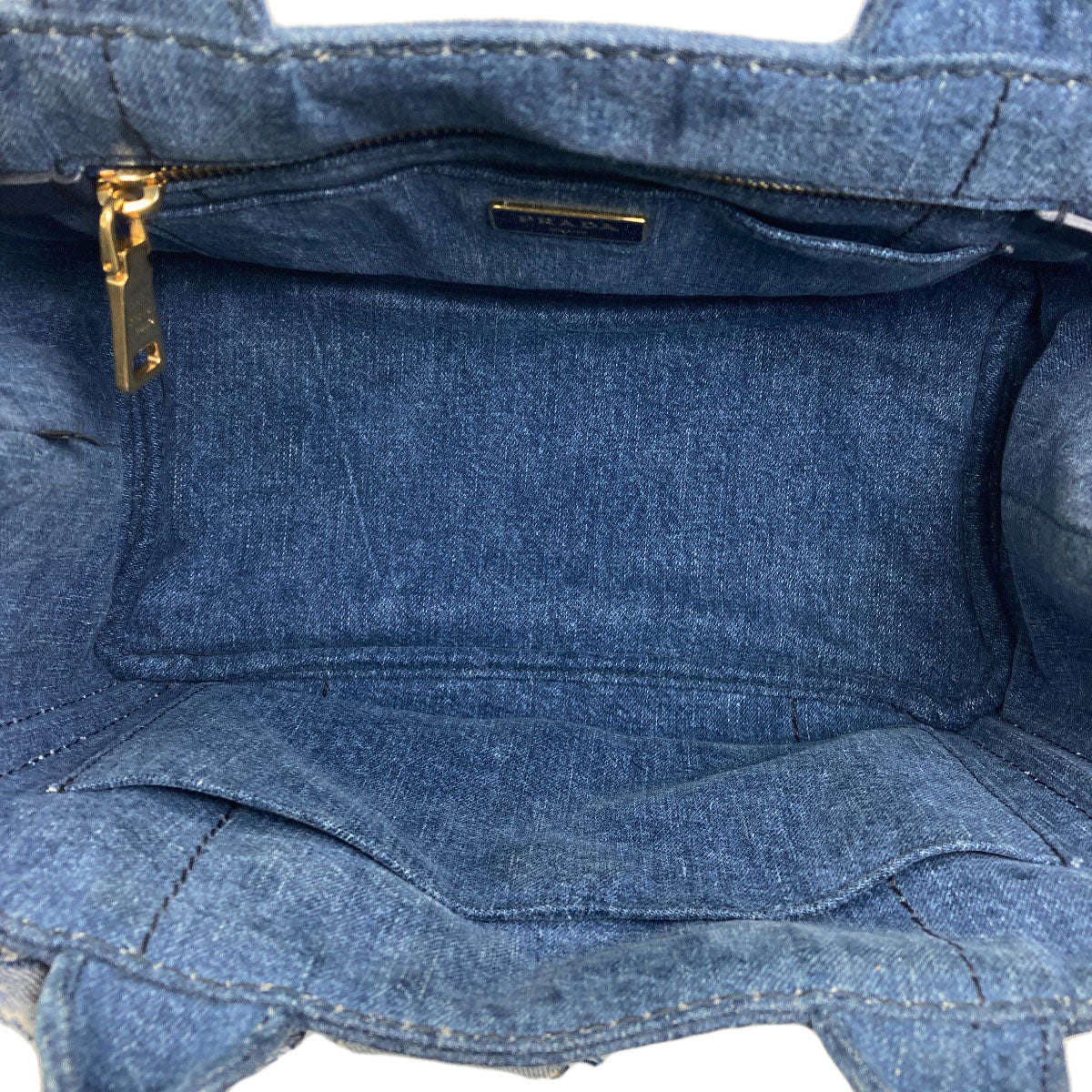 PRADA Canapa Mini Flower 2WAY Handbag Denim Ladies [Used]