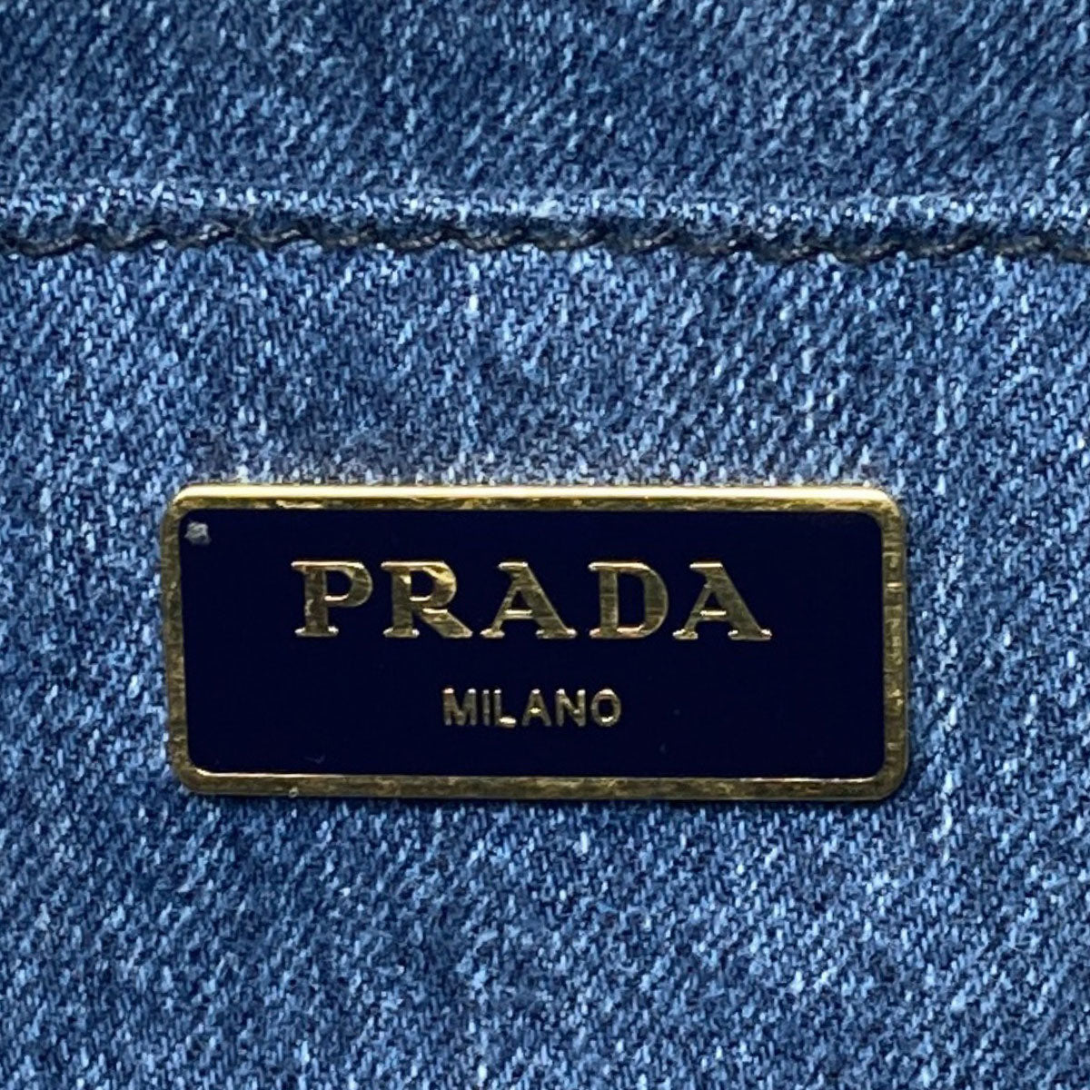 PRADA Canapa Mini Flower 2WAY Handbag Denim Ladies [Used]