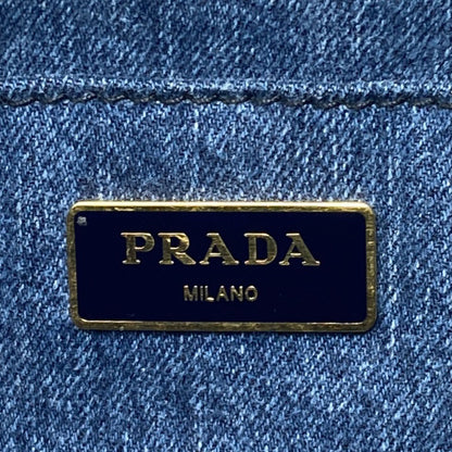 PRADA Canapa Mini Flower 2WAY Handbag Denim Ladies [Used]