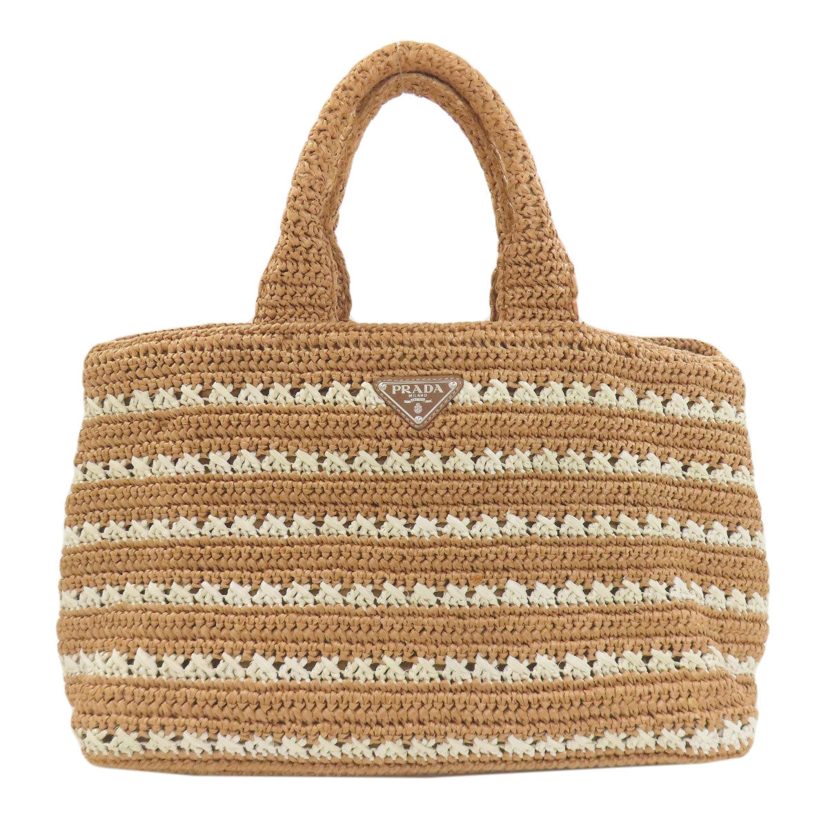 PRADA BN2888 Canapa Handbag Raffia Ladies [Used]