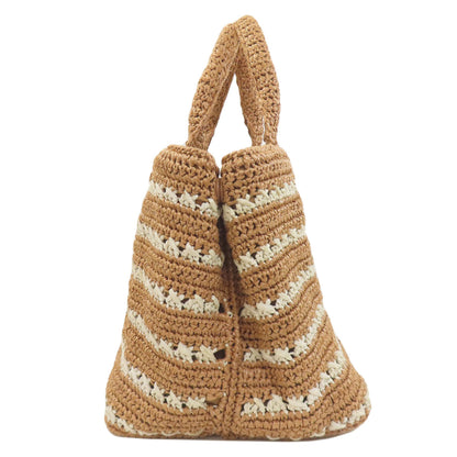 PRADA BN2888 Canapa Handbag Raffia Ladies [Used]