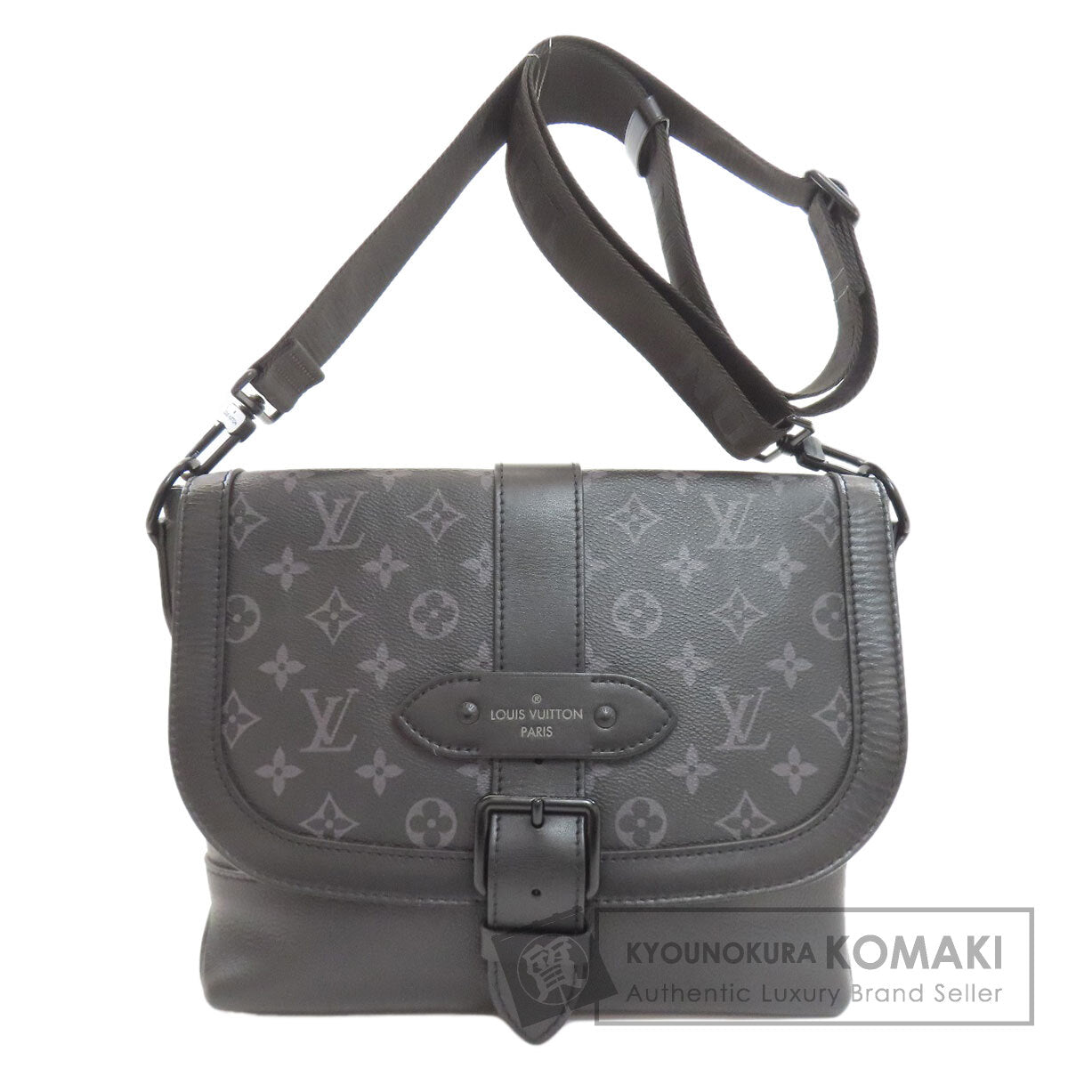 LOUIS VUITTON M45911 Saumur Messenger Shoulder Bag Monogram Eclipse mens [Used]