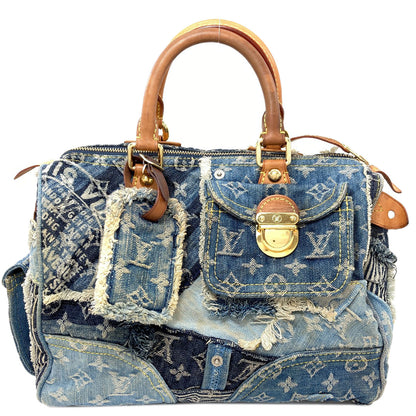 LOUIS VUITTON M95380 Patchwork Speedy 30 Handbag Denim Ladies [Used]