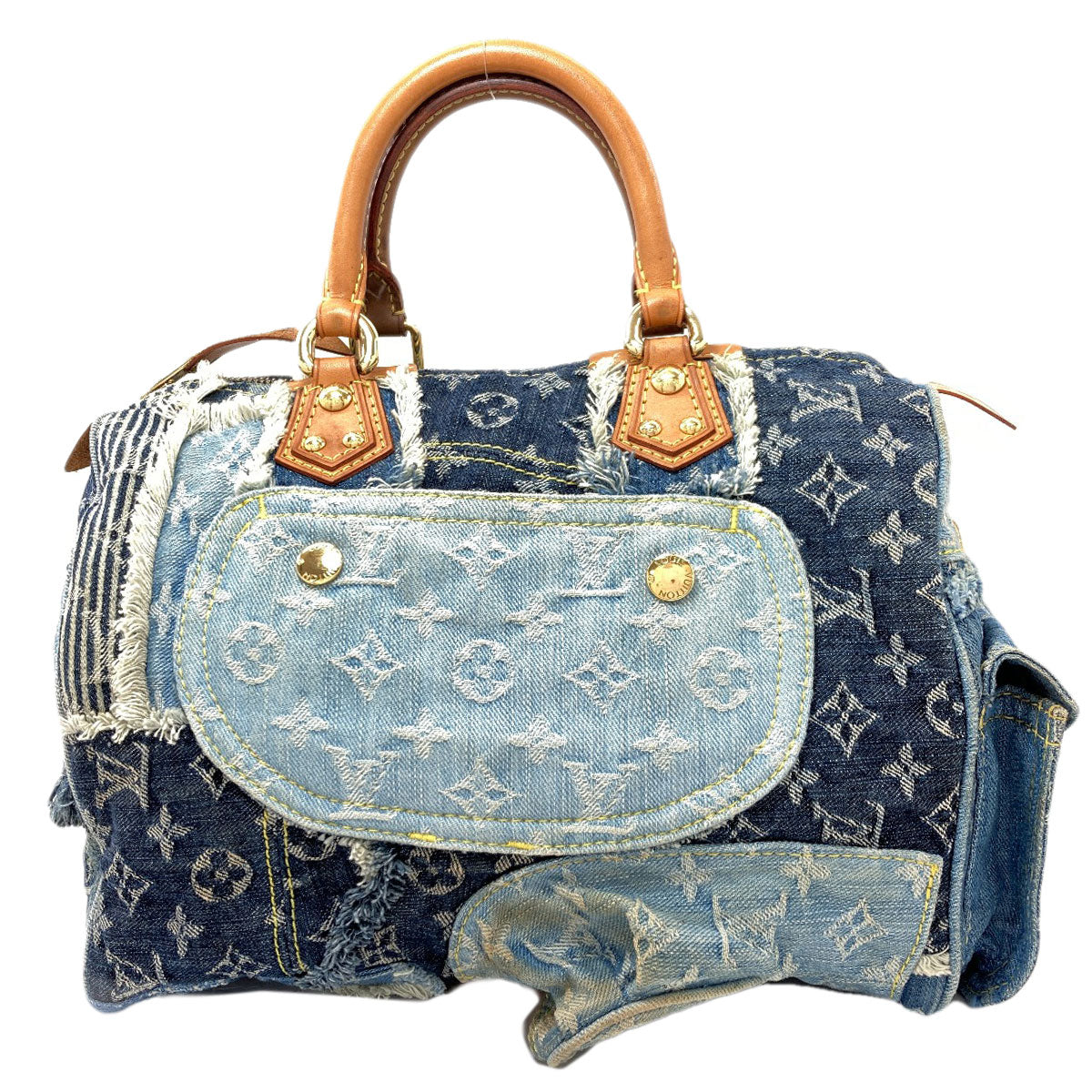LOUIS VUITTON M95380 Patchwork Speedy 30 Handbag Denim Ladies [Used]