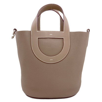 HERMES In the Loop 23 Etoupe SilverHardware Handbag Taurillon Clemence Ladies [Used]