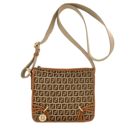 FENDI Long Shoulder Zucca Pattern Shoulder Bag Canvas Ladies [Used]