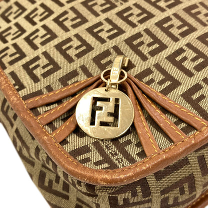 FENDI Long Shoulder Zucca Pattern Shoulder Bag Canvas Ladies [Used]