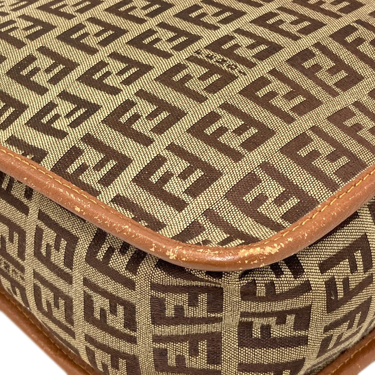 FENDI Long Shoulder Zucca Pattern Shoulder Bag Canvas Ladies [Used]