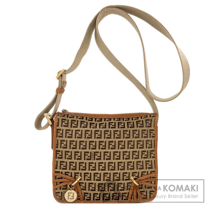 FENDI Long Shoulder Zucca Pattern Shoulder Bag Canvas Ladies [Used]