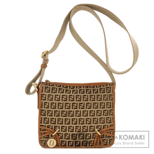 FENDI Long Shoulder Zucca Pattern Shoulder Bag Canvas Ladies [Used]