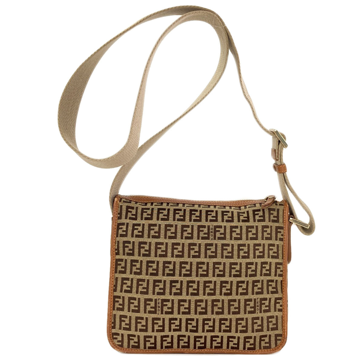 FENDI Long Shoulder Zucca Pattern Shoulder Bag Canvas Ladies [Used]
