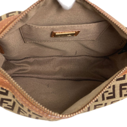 FENDI Long Shoulder Zucca Pattern Shoulder Bag Canvas Ladies [Used]