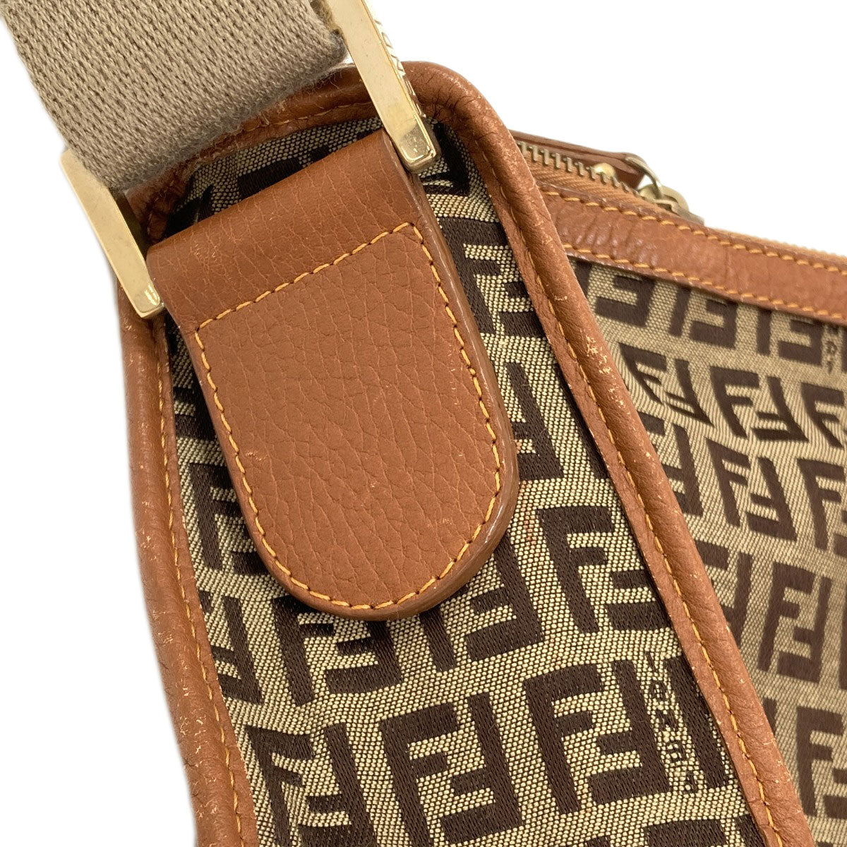 FENDI Long Shoulder Zucca Pattern Shoulder Bag Canvas Ladies [Used]