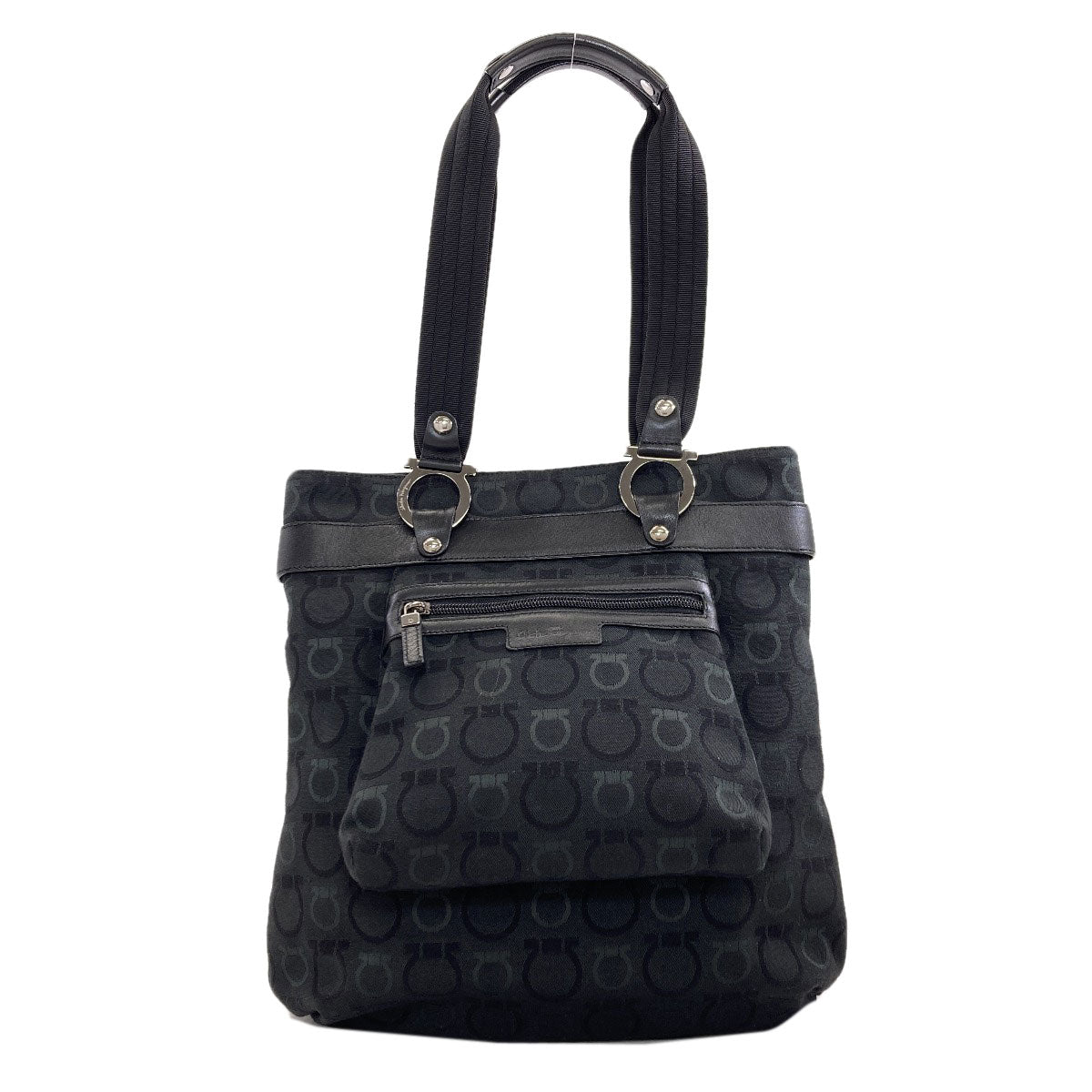 Salvatore Ferragamo Gancini Hardware motif Tote Bag Canvas Ladies [Used]