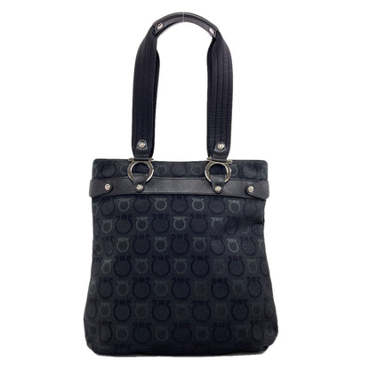 Salvatore Ferragamo Gancini Hardware motif Tote Bag Canvas Ladies [Used]