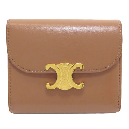 CELINE Small flap wallet Triomphe Tri-fold wallet (with Coin Pocket) Leather Ladies [Used]