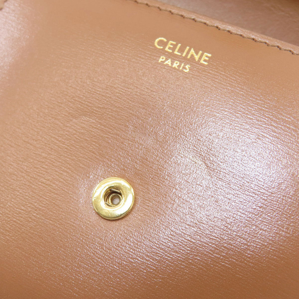 CELINE Small flap wallet Triomphe Tri-fold wallet (with Coin Pocket) Leather Ladies [Used]