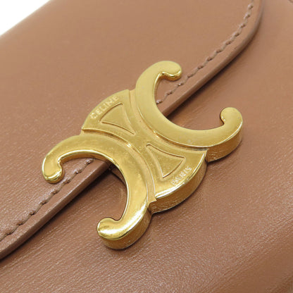 CELINE Small flap wallet Triomphe Tri-fold wallet (with Coin Pocket) Leather Ladies [Used]