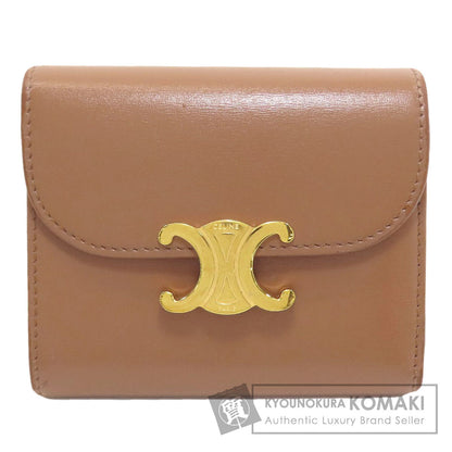 CELINE Small flap wallet Triomphe Tri-fold wallet (with Coin Pocket) Leather Ladies [Used]