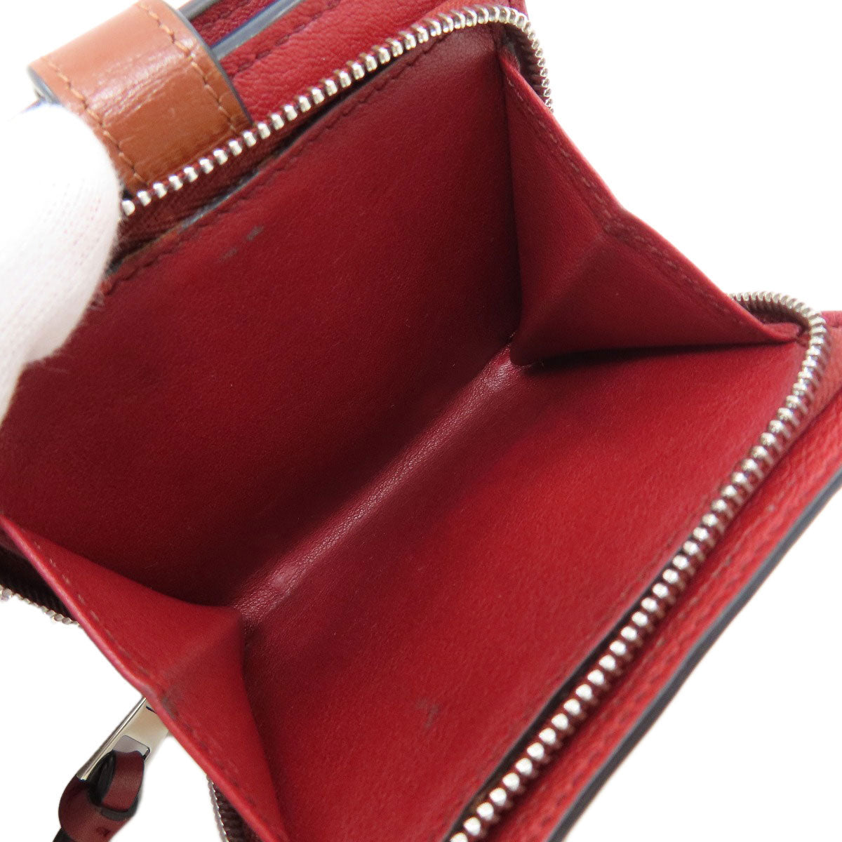 LOEWE anagram Bifold Wallet with Coin Pocket Leather Ladies [Used]