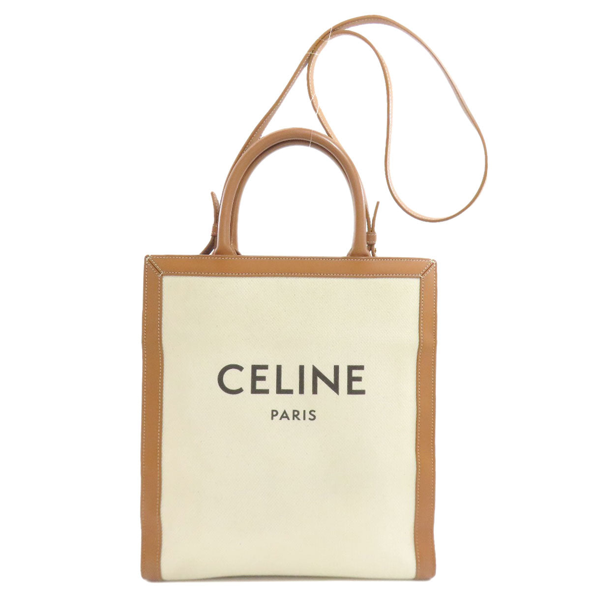 CELINE Vertical Cabas 2WAY Handbag Canvas Ladies [Used]
