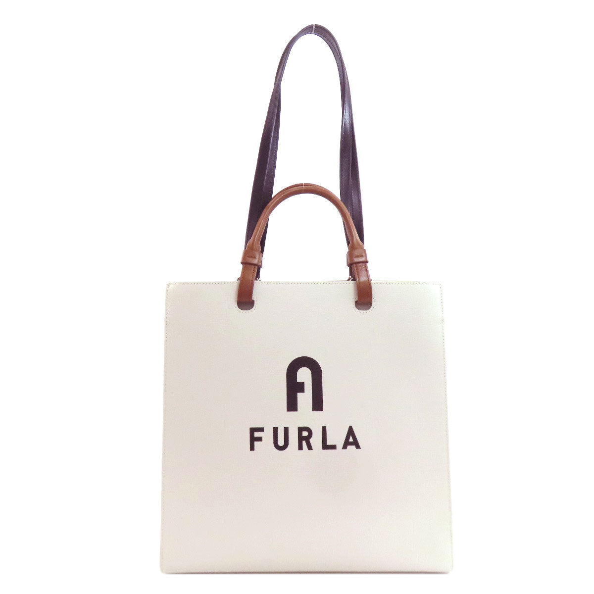 Furla Arch logo 2WAY Handbag Leather Ladies [Used]