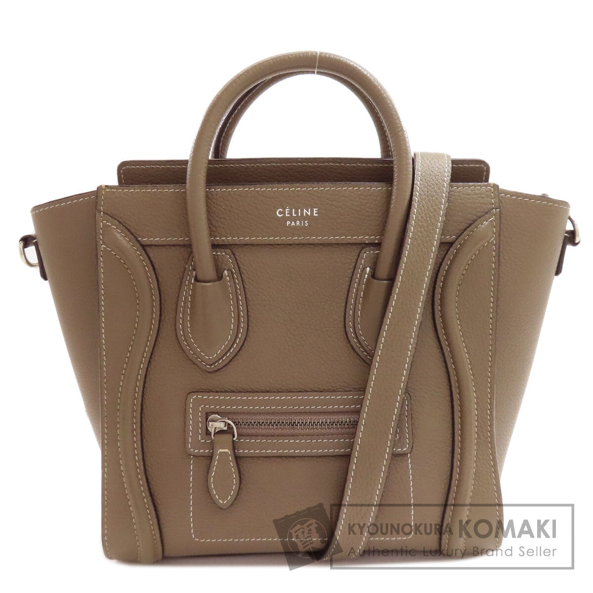 CELINE Luggage nano 2 WAY Handbag Calf Ladies [Used]