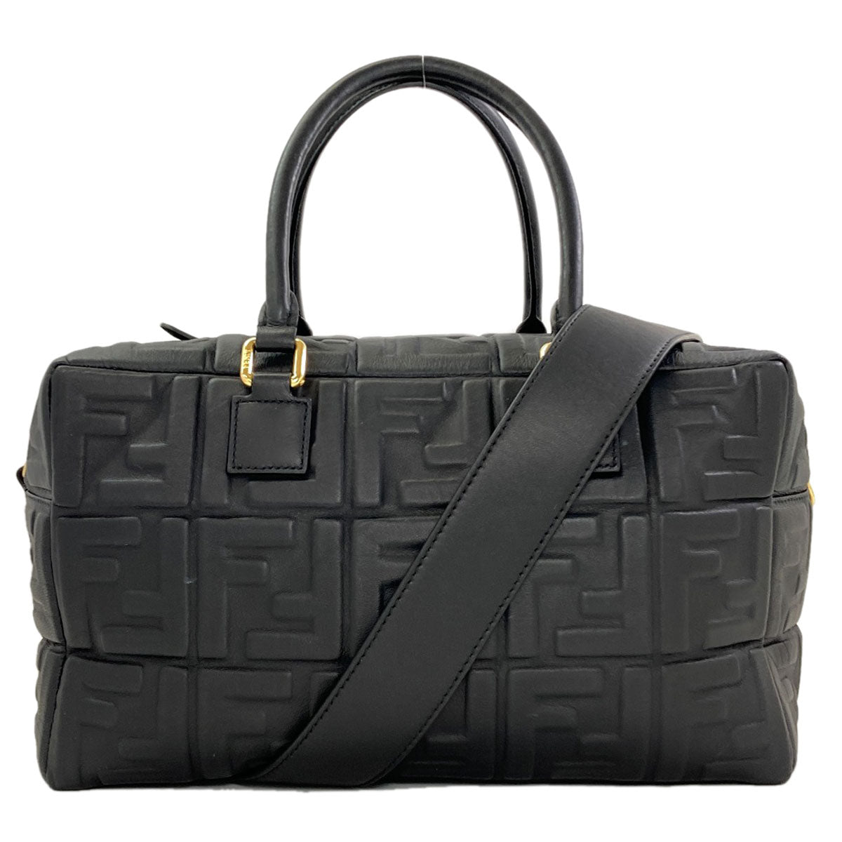 FENDI ZUCCA pattern embossed 2-way Handbag Calf Ladies [Used]