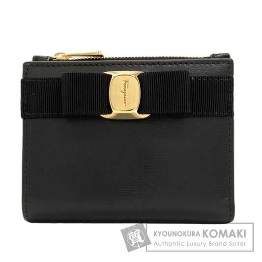 Salvatore Ferragamo Vara ribbon Bifold Wallet with Coin Pocket Leather Ladies [Used]