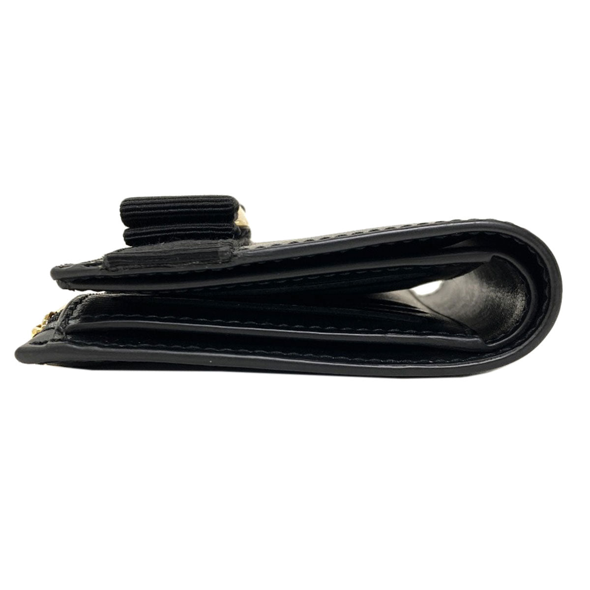 Salvatore Ferragamo Vara ribbon Bifold Wallet with Coin Pocket Leather Ladies [Used]