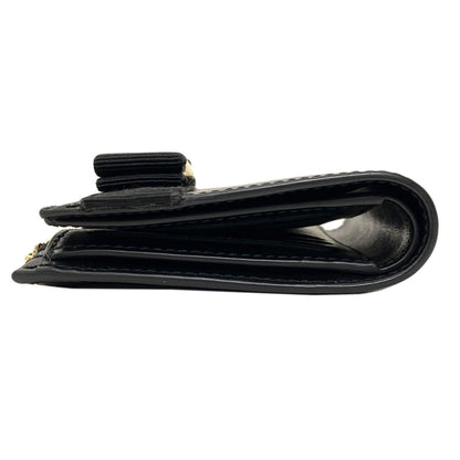 Salvatore Ferragamo Vara ribbon Bifold Wallet with Coin Pocket Leather Ladies [Used]