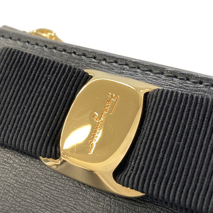 Salvatore Ferragamo Vara ribbon Bifold Wallet with Coin Pocket Leather Ladies [Used]