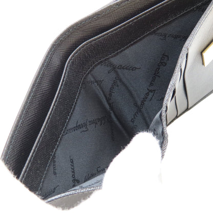 Salvatore Ferragamo GanciniHardware Bifold Wallet with Coin Pocket Leather Ladies [Used]