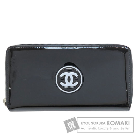 CHANEL COCO Mark SilverHardware Long wallet (with coin pocket) Enamel Ladies [Used]